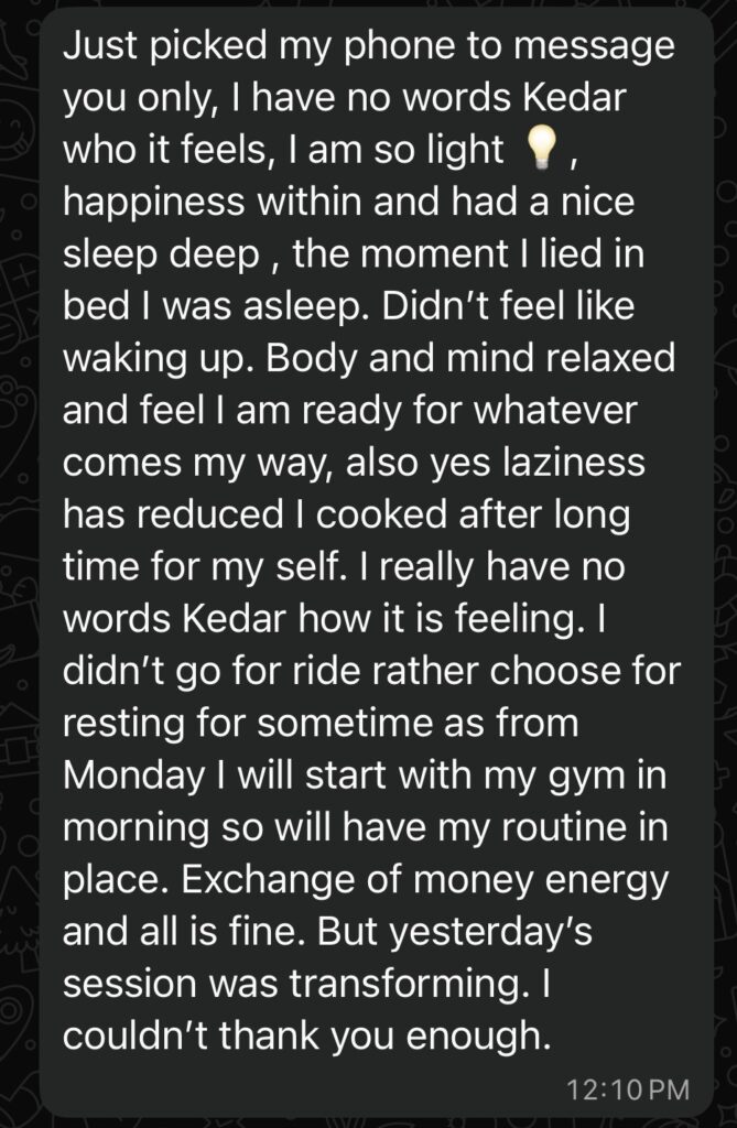 Client review of Pranic Healing results and emotional healing